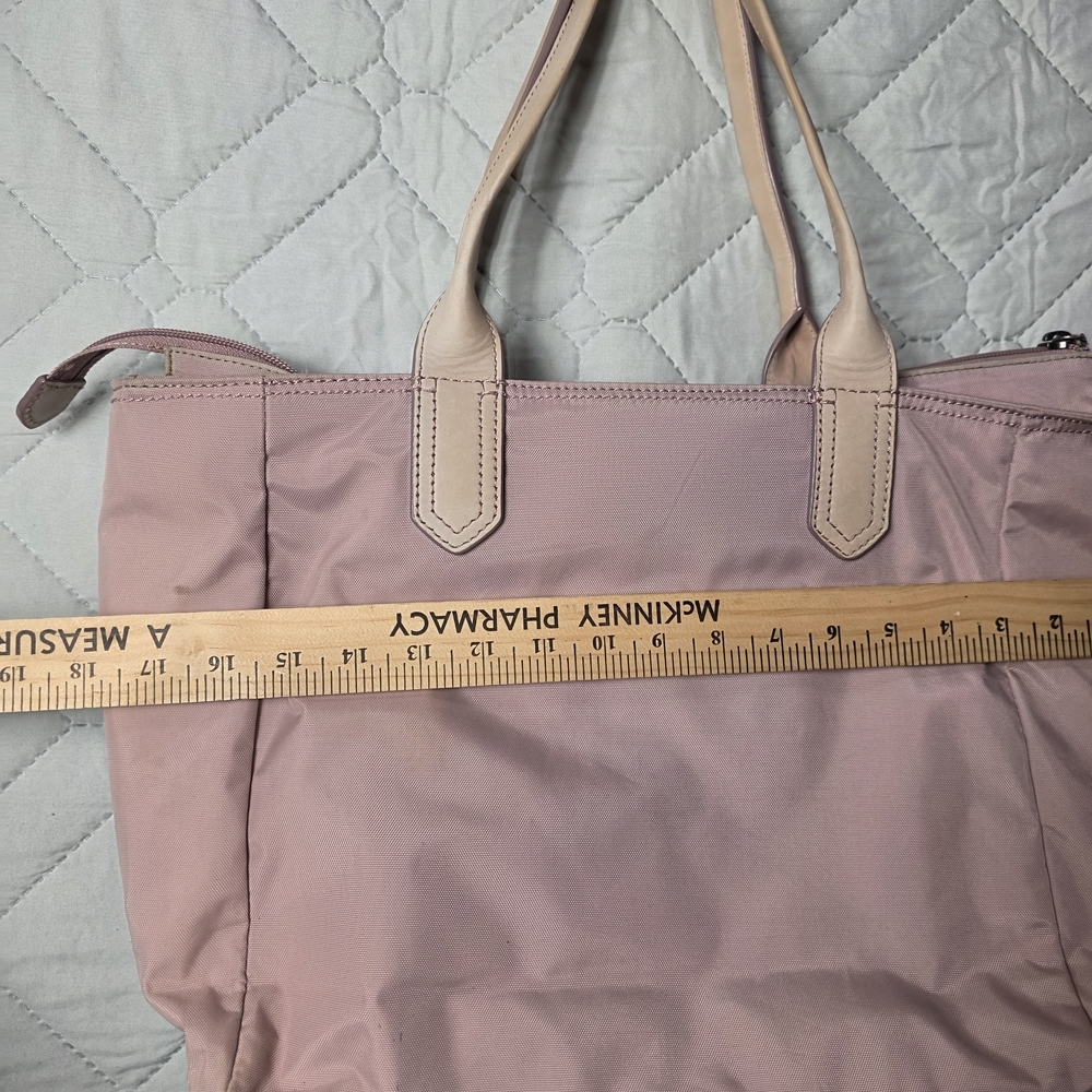 Frye Blush Pink Nylon Tote with Light Leather Handles - Picture 8 of 13